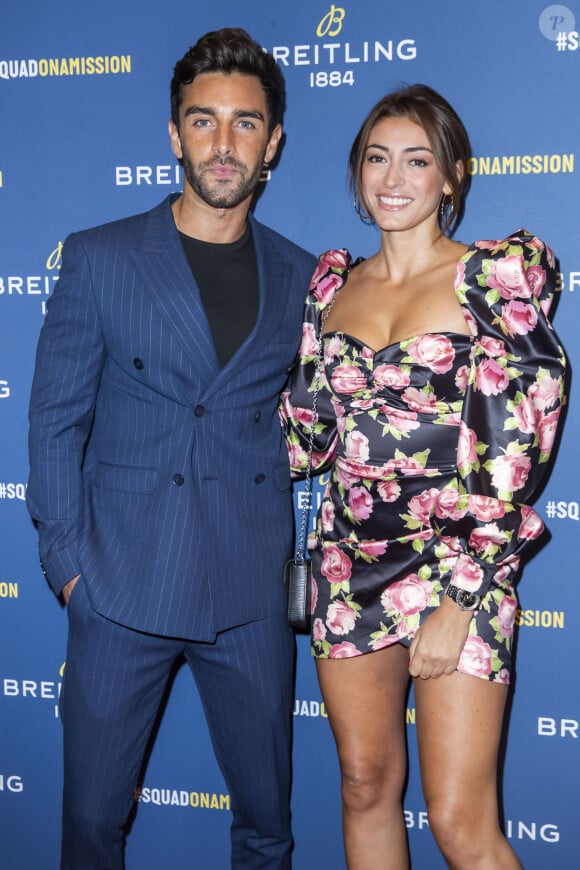 Valentin Léonard et sa compagne Rachel Legrain-Trapani (Miss France 2007) lors de la soirée de réouverture de la boutique "Breitling", située rue de la Paix. Paris, le 3 octobre 2019. © Olivier Borde/Bestimage