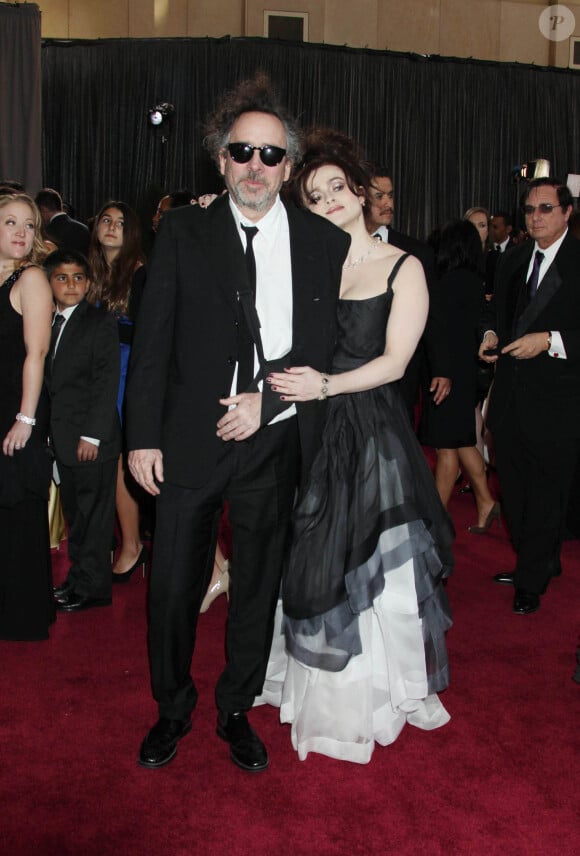 Tim Burton et Helena Bonham Carter - 85eme ceremonie des Oscars a Hollywood. Le 24 fevrier 2013