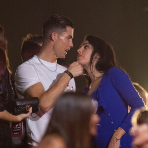 Cristiano Ronaldo et Georgina Rodriguez assistent aux MTV European Music Awards 2019 au FIBES Conference and Exhibition Centre à Séville en Espagne, le 3 novembre 2019.