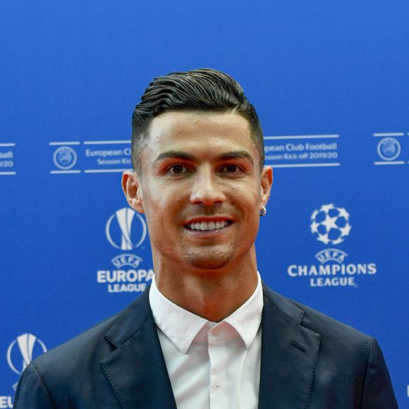 Cristiano Ronaldo au photocall de la cérémonie du tirage au sort de la phase de poules de l'édition 2019-2020 de la Ligue des Champions à Monaco, le 29 août 2019.