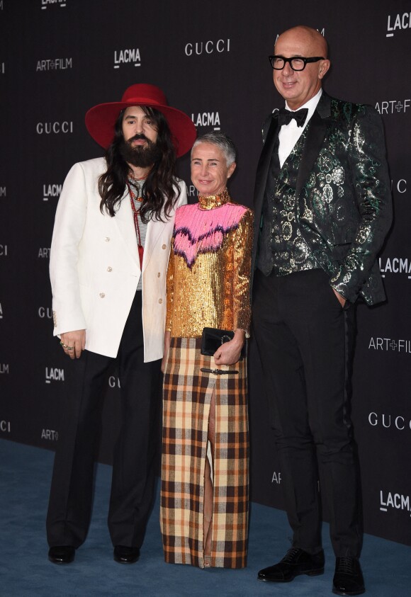 Alessandro Michele, Maristella Levoni et Marco Bizzarri assistent au gala Art + Film au musée LACMA à Los Angeles. Le 2 novembre 2019.