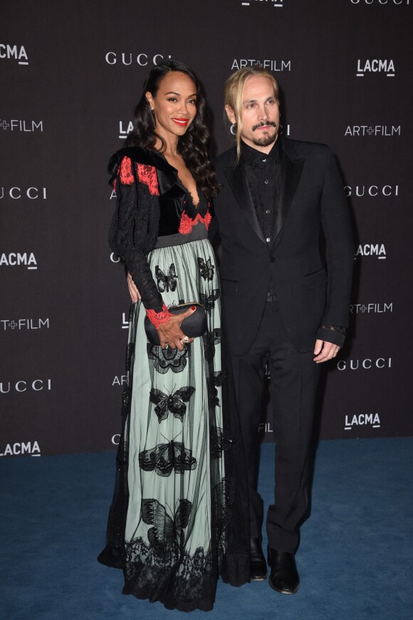 Zoe Saldana et Marco Perego assistent au gala Art + Film au musée LACMA à Los Angeles. Le 2 novembre 2019.
