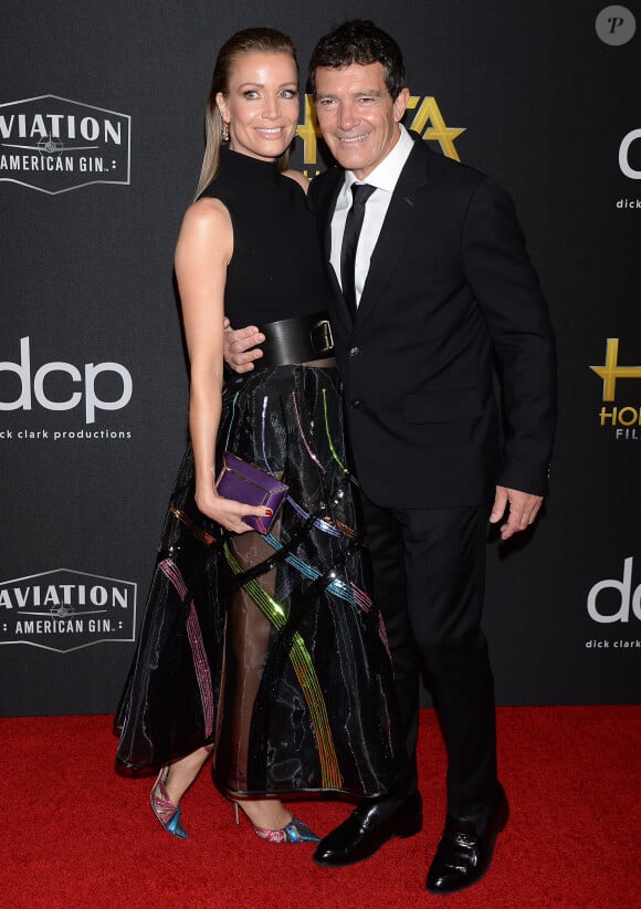 Antonio Banderas et sa compagne Nicole Kimpel lors des "23rd Annual Hollywood Film Awards" à Los Angeles. Le 3 novembre 2019.