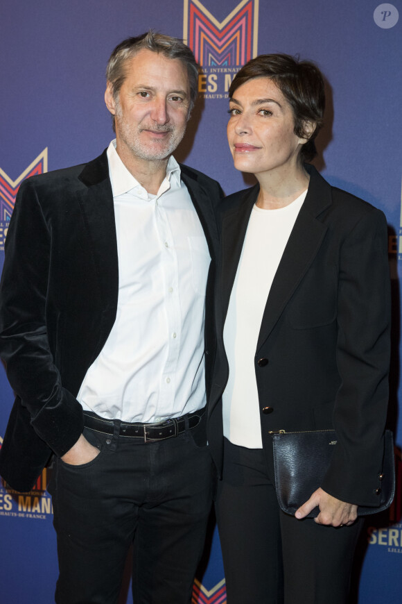 Exclusif - Antoine de Caunes et sa femme Daphné Roulier - Photocall du dîner de gala Séries Mania à l'hôtel Salomon de Rothschild à Paris, France, le 30 janvier 2019. © Olivier Borde/Bestimage