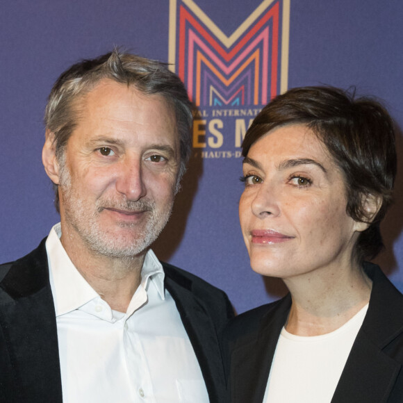 Exclusif - Antoine de Caunes et sa femme Daphné Roulier - Photocall du dîner de gala Séries Mania à l'hôtel Salomon de Rothschild à Paris, France, le 30 janvier 2019. © Olivier Borde/Bestimage