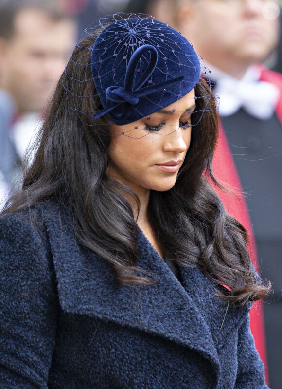 Le prince Harry, duc de Sussex, et Meghan Markle, duchesse de Sussex, assistent à une cérémonie d'hommage à tous ceux qui sont battus pour la Grande-Bretagne, à Westminster Abbey, le 7 novembre 2019, dans le cadre du 'Remembrance Day'.