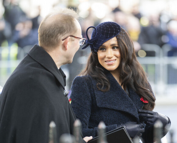 Le prince Harry, duc de Sussex, et Meghan Markle, duchesse de Sussex, assistent à une cérémonie d'hommage à tous ceux qui sont battus pour la Grande-Bretagne, à Westminster Abbey, le 7 novembre 2019, dans le cadre du 'Remembrance Day'.