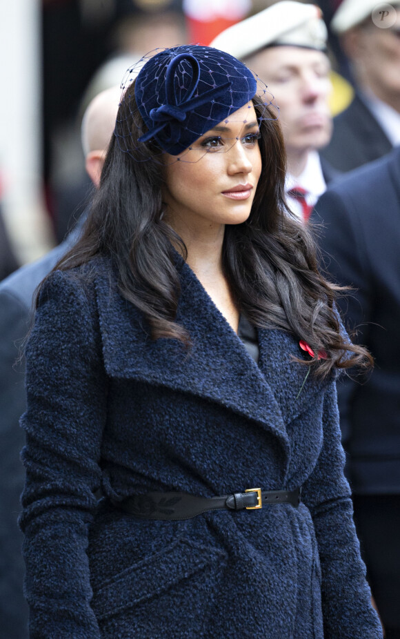 Le prince Harry, duc de Sussex, et Meghan Markle, duchesse de Sussex, assistent à une cérémonie d'hommage à tous ceux qui sont battus pour la Grande-Bretagne, à Westminster Abbey, le 7 novembre 2019, dans le cadre du 'Remembrance Day'.