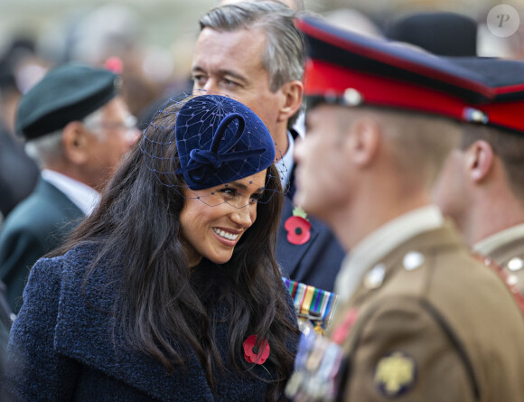 Le prince Harry, duc de Sussex, et Meghan Markle, duchesse de Sussex, assistent à une cérémonie d'hommage à tous ceux qui sont battus pour la Grande-Bretagne, à Westminster Abbey, le 7 novembre 2019, dans le cadre du 'Remembrance Day'.