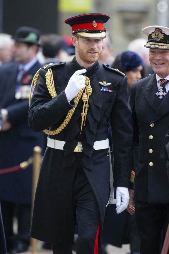 Le prince Harry, duc de Sussex, et Meghan Markle, duchesse de Sussex, assistent à une cérémonie d'hommage à tous ceux qui sont battus pour la Grande-Bretagne, à Westminster Abbey, le 7 novembre 2019, dans le cadre du 'Remembrance Day'.
