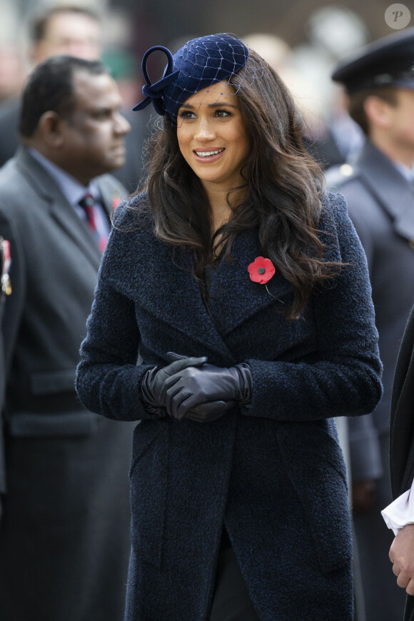 Le prince Harry, duc de Sussex, et Meghan Markle, duchesse de Sussex, assistent à une cérémonie d'hommage à tous ceux qui sont battus pour la Grande-Bretagne, à Westminster Abbey, le 7 novembre 2019, dans le cadre du 'Remembrance Day'.