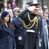 Le prince Harry, duc de Sussex, et Meghan Markle, duchesse de Sussex, assistent à une cérémonie d'hommage à tous ceux qui sont battus pour la Grande-Bretagne, à Westminster Abbey, le 7 novembre 2019, dans le cadre du 'Remembrance Day'.