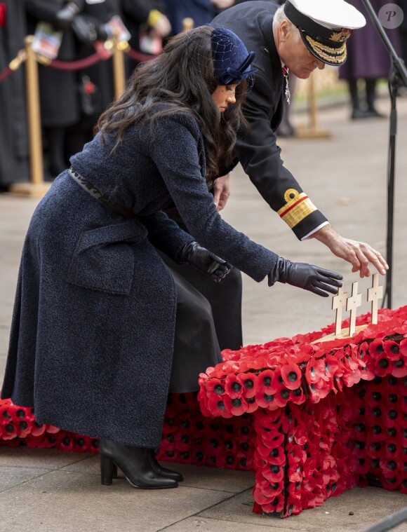 Le prince Harry, duc de Sussex, et Meghan Markle, duchesse de Sussex, assistent à une cérémonie d'hommage à tous ceux qui sont battus pour la Grande-Bretagne, à Westminster Abbey, le 7 novembre 2019, dans le cadre du 'Remembrance Day'.