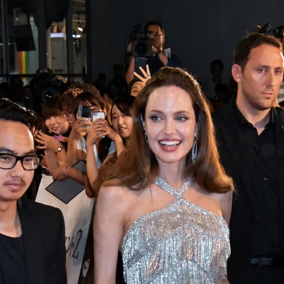 Zahara Marley Jolie-Pitt, Angelina Jolie et Maddox Jolie-Pitt - Avant-première du film "Maléfique : Le Pouvoir du mal" à Tokyo, au Japon. Le 3 octobre 2019. @Keizo Mori/UPI/ABACAPRES.COM