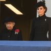 Camilla Parker-Bowles, Elizabeth II et Kate Middleton - La famille royale réunie pour le Remembrance Sunday Service, au Cénotaphe de Londres, le 10 novembre 2019.