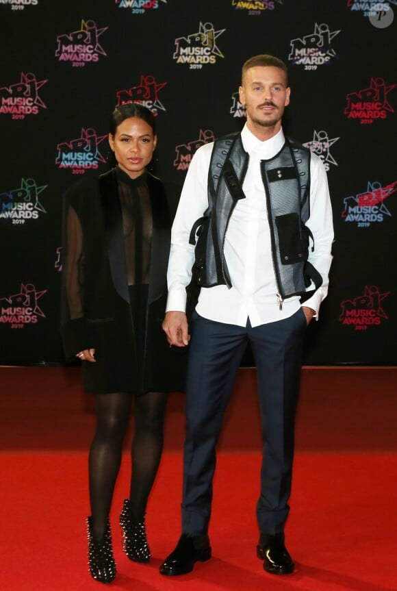 Christina Milian enceinte et son compagnon Matt Pokora (M. Pokora) - 21ème édition des NRJ Music Awards au Palais des festivals à Cannes le 9 novembre 2019. © Dominique Jacovides/Bestimage