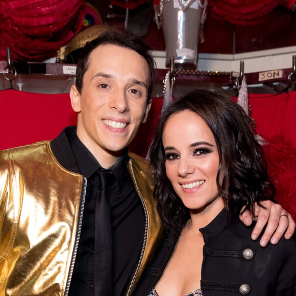 Grégoire Lyonnet et sa femme Alizée - Backstage de l'émission "Tous au Moulin Rouge pour le sidaction" au Moulin Rouge à Paris le 20 mars 2017. © Cyril Moreau - Dominique Jacovides / Bestimage