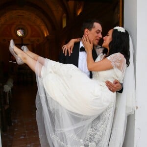 Mariage religieux en l'église de Villanova d' Alizée et Grégoire Lyonnet - Villanova le 18 juin 2016 © Olivier Huitel - Olivier Sanchez / Bestimage