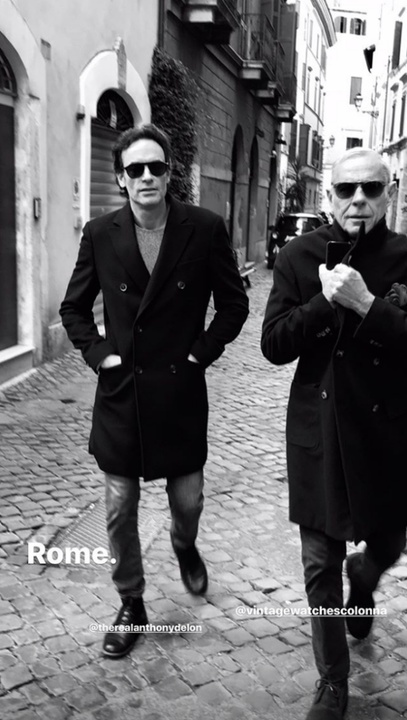Anthony Delon en week-end à Rome avec sa compagne Sveva Altivi, sur Instagram, le 15 novembre 2019.