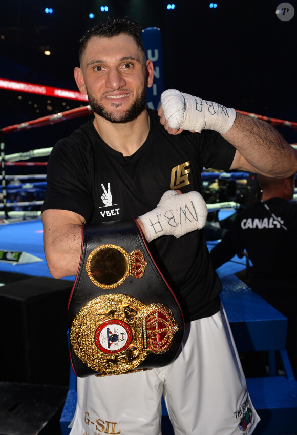 Arsen " Féroz" Goulamirian ( Champion WBA Lourds Légers) lors du gala de boxe Univent à l'AccorHotels Arena de Paris pour le championnat du monde WBA le 15 novembre 2019. © Veeren / Bestimage