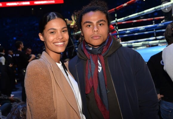 Tina Kunakey et son frère Zachary lors du gala de boxe Univent à l'AccorHotels Arena de Paris pour le championnat du monde WBA le 15 novembre 2019. © Veeren / Bestimage
