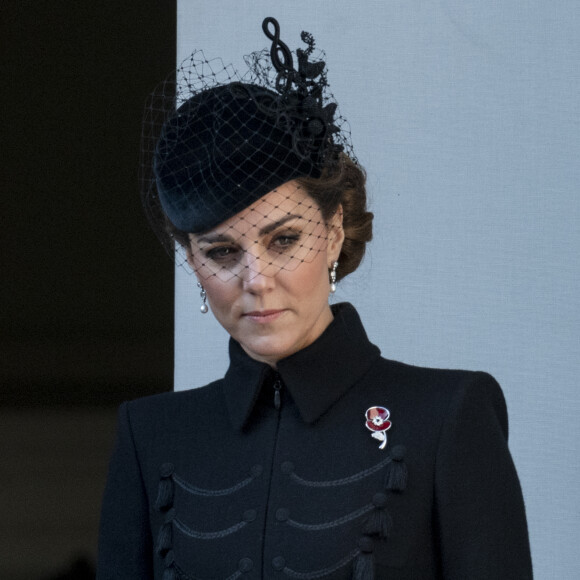 Kate Middleton, duchesse de Cambridge - La famille royale d'Angleterre lors du National Service of Remembrance à Londres le 10 novembre 2019.