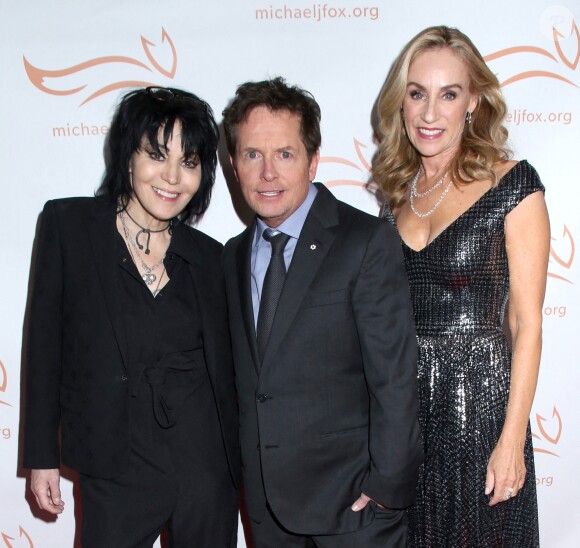 Joan Jett, Michael J. Fox & Tracy Pollan au gala la fondation Michael J. Fox 'A Funny Thing Happened on the Way to Cure Parkinson's' à l'hôtel Hilton de New York le 16 novembre 2019. ©Steven Bergman/AFF-USA.COM /ABACAPRESS.COM