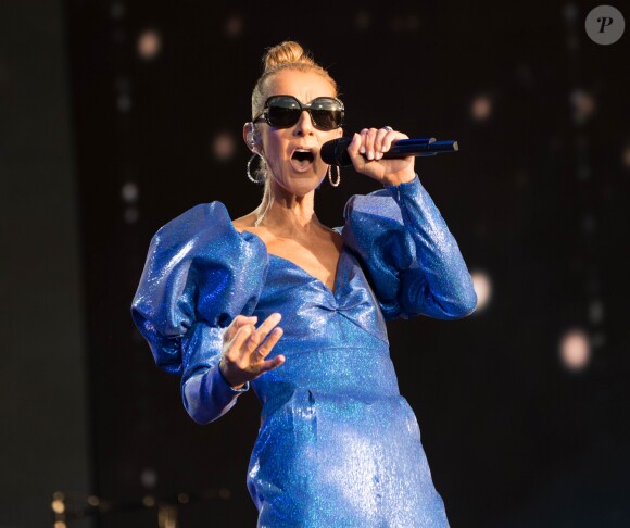 Céline Dion en concert lors du "2019 British Summer Time Festival" à Hyde Park. Londres, le 5 juillet 2019.