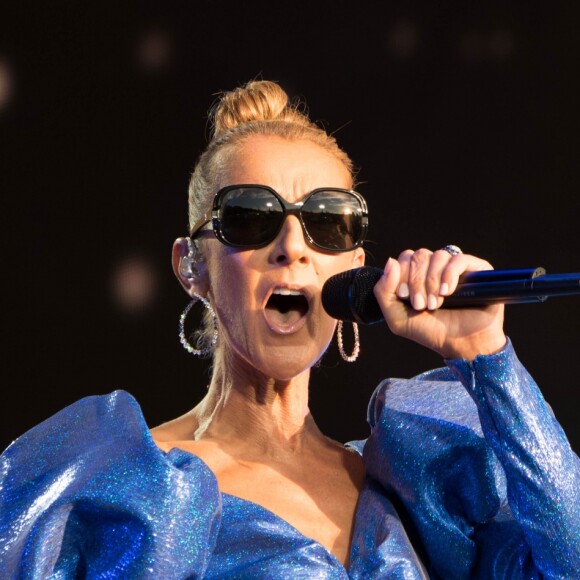Céline Dion en concert lors du "2019 British Summer Time Festival" à Hyde Park. Londres, le 5 juillet 2019.