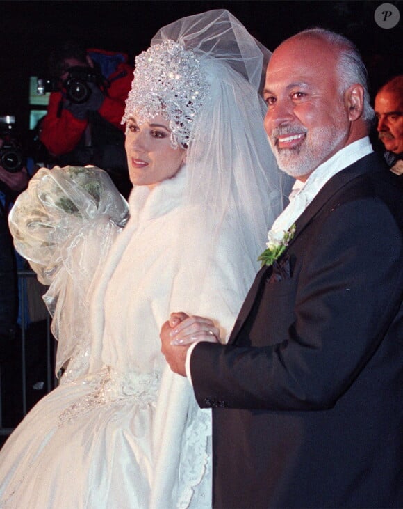 Mariage de Céline Dion et René Angélil. Le 17 décembre 1994 @CP/Ryan Remiorz/ABACAPRESS.COM