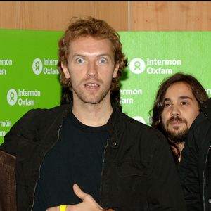 Chris Martin et Johnny Buckland au Bauza Hotel de Madrid le 22 novembre 2005