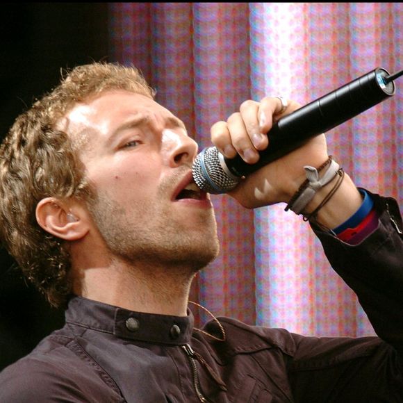Chris Martin au concert "Live 8" à Londres le 2 juillet 2005