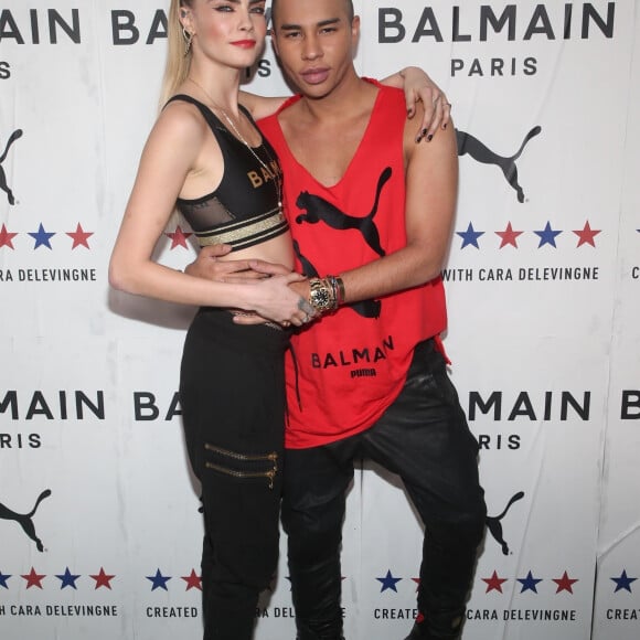 Cara Delevingne et Olivier Rousteing assistent à la soirée de lancement de la collaboration "Puma x Balmain" à Los Angeles, le 21 novembre 2019.