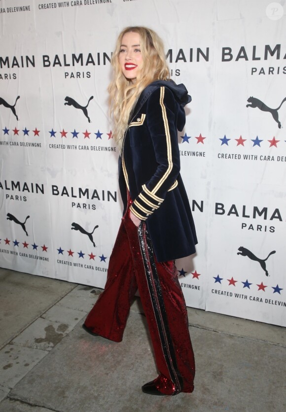 Amber Heard assiste à la soirée de lancement de la collaboration "Puma x Balmain" à Los Angeles, le 21 novembre 2019.