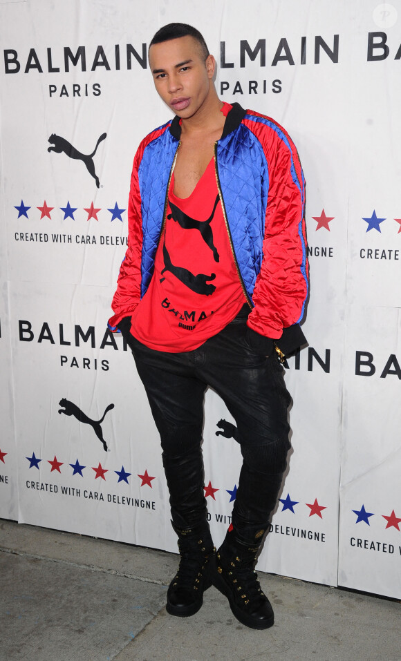 Olivier Rousteing assiste à la soirée de lancement de la collaboration "Puma x Balmain" à Los Angeles, le 21 novembre 2019.