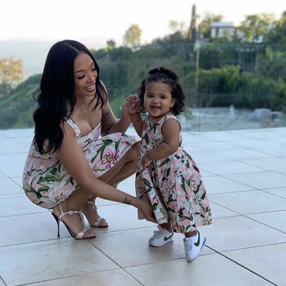 La femme de Ray J, Princess, et leur fille Melody. Juin 2019.