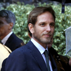 Exclusif - Andrea Casiraghi, la princesse Caroline de Hanovre - Cérémonie d'hommage à l'amitié Monaco - Etats-Unis à Monaco, le 18 novembre 2019. © Jean-François Ottonello / Nice Matin / Bestimage