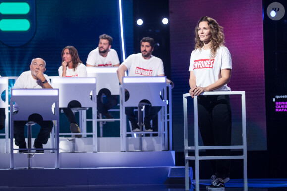 Exclusif - Nikos Aliagas, Amel Bent, Laure Pester (Lorie), Michael Youn, Mimie Mathy, Gérard Jugnot, Zazie, Claudio Capéo, Patrick Fiori, Kad Merad, Liane Foly, Jenifer Bartoli, Slimane, Patrick Bruel, Christophe Willem - Enregistrement de l'émission "Les enfoirés jouent le jeu", qui sera diffusée le 30 novembre en prime time sur TF1. Le 18 novembre 2019 © Cyril Moreau / Bestimage