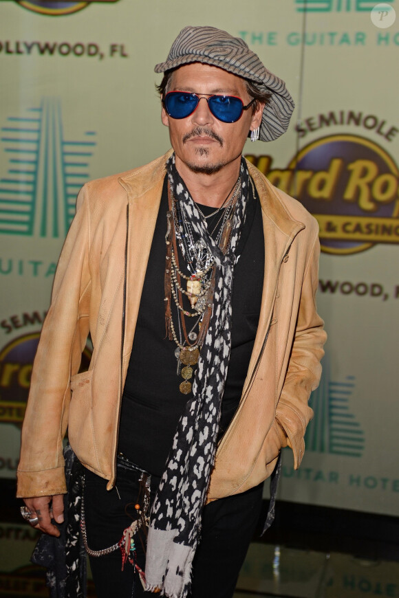 Johnny Depp - Les célébrités assistent à l'ouverture du "Guitar Hotel" au "Seminole Hard Rock Hotel et Casino" à Hollywood en Floride, le 24 octobre 2019.