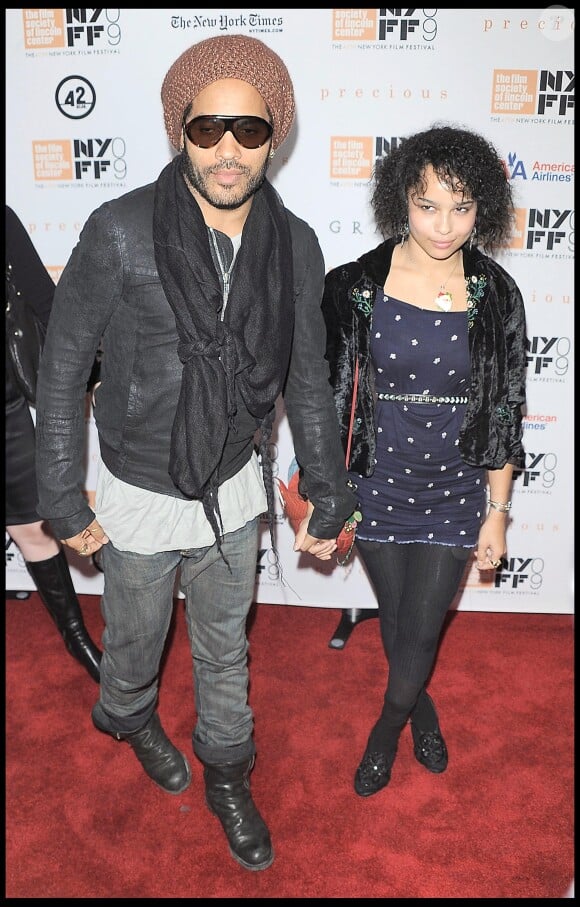Lenny Kravitz et sa fille Zoë à New York en 2009.
