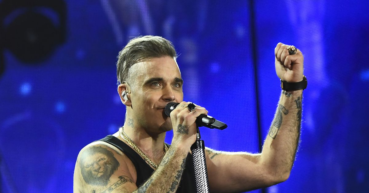 Robbie Williams en concert lors du festival British Summer Time Hyde