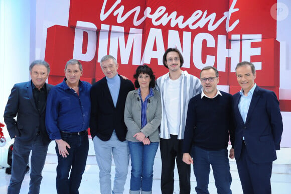 Exclusif - Michel Drucker, Yves Calvi, Vincent Cassel, Nathlie Serrault, Roméo Elvis, Emmanuel Chaunu et Franck Ferrand - Enregistrement de l'émission "Vivement Dimanche prochain" présentée par M.Drucker et diffusée le 27 janvier 2019 sur France 2. Le 21 janvier 2019 © Guillaume Gaffiot / Bestimage