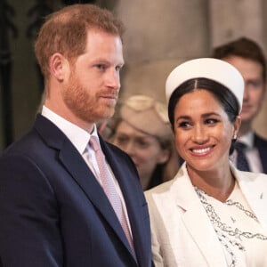 Meghan Markle, duchesse de Sussex (enceinte) et le prince Harry, duc de Sussex - Messe en l'honneur de la journée du Commonwealth à l'abbaye de Westminster à Londres, le 11 mars 2019.