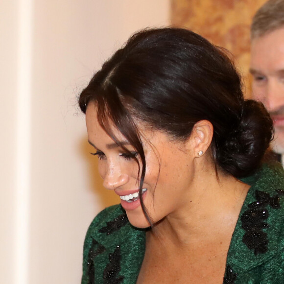 Le prince Harry, duc de Sussex, Meghan Markle, enceinte, duchesse de Sussex, lors de leur visite à Canada House dans le cadre d'une cérémonie pour la Journée du Commonwealth à Londres, le 11 mars 2019.