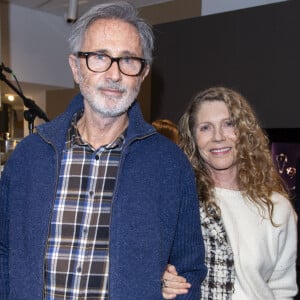 Exclusif - Thierry Lhermitte et sa femme Hélène - Soirée privée pour le lancement de la collaboration de la marque Nathalie Blanc avec Lorenz Bäumer à Paris le 28 novembre 2019. © Pierre Perrusseau/Bestimage