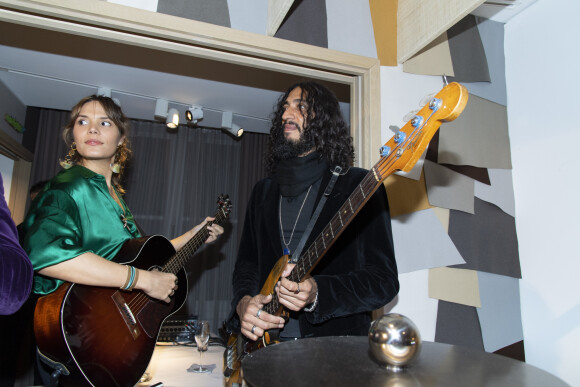 Exclusif - Vanille Clerc et Robinho Tavares - Soirée privée pour le lancement de la collaboration de la marque Nathalie Blanc avec Lorenz Bäumer à Paris le 28 novembre 2019. © Pierre Perrusseau/Bestimage