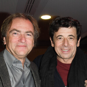 Exclusif - Didier van Cauwelaert, Patrick Bruel, Françoise Dorner - People en backstage lors du premier jour du concert de Patrick Bruel lors de sa tournée "Ce soir on sort..." à Paris La Défense Arena le 6 décembre 2019. © Coadic Guirec/Bestimage