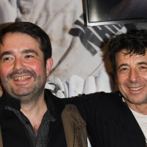 Semi-exclusif - Patrick Bruel, Jean-François Piège et sa femme Elodie - People en backstage lors du deuxième jour du concert de Patrick Bruel lors de sa tournée "Ce soir on sort..." à Paris La Défense Arena le 7 décembre 2019. © Coadic Guirec/Bestimage