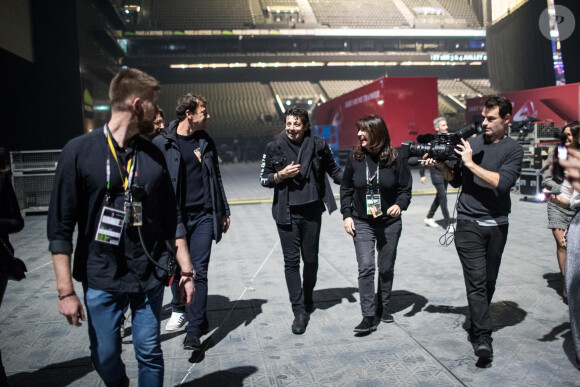 Exclusif - Patrick Bruel, Anne Marcassus - Backstage du deuxième jour du concert de Patrick Bruel lors de sa tournée "Ce soir on sort..." à Paris La Défense Arena le 7 décembre 2019. © Cyril Moreau/Bestimage