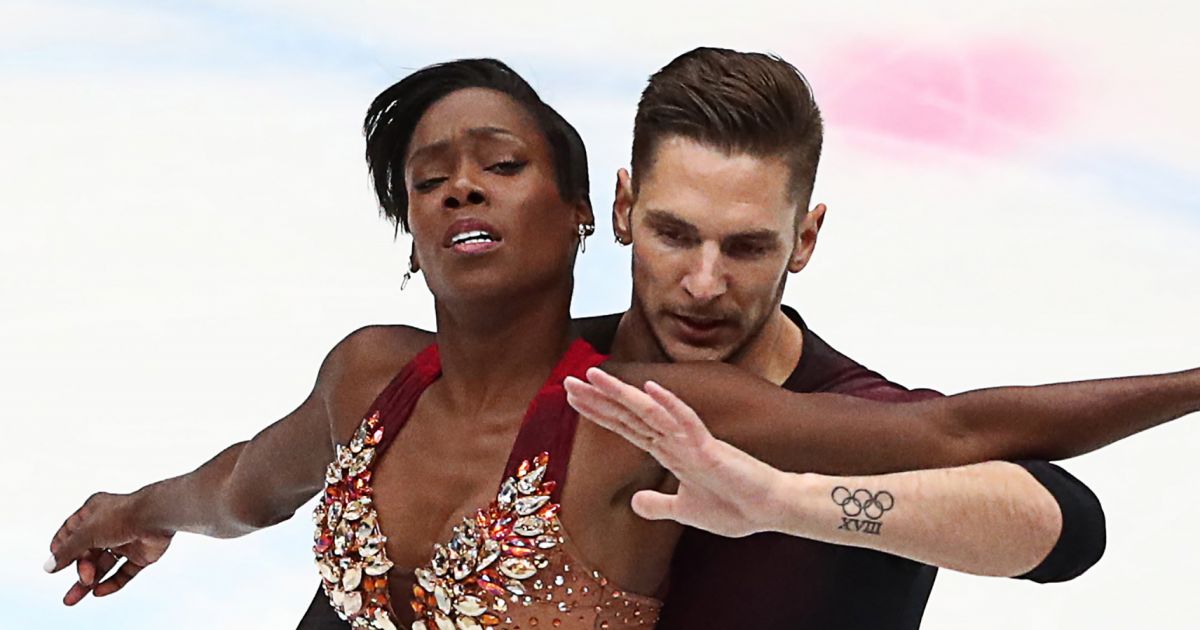 Le couple français Vanessa James et Ciprès septièmes après le programme court aux Le couple français Vanessa James et Ciprès septièmes après le programme court aux